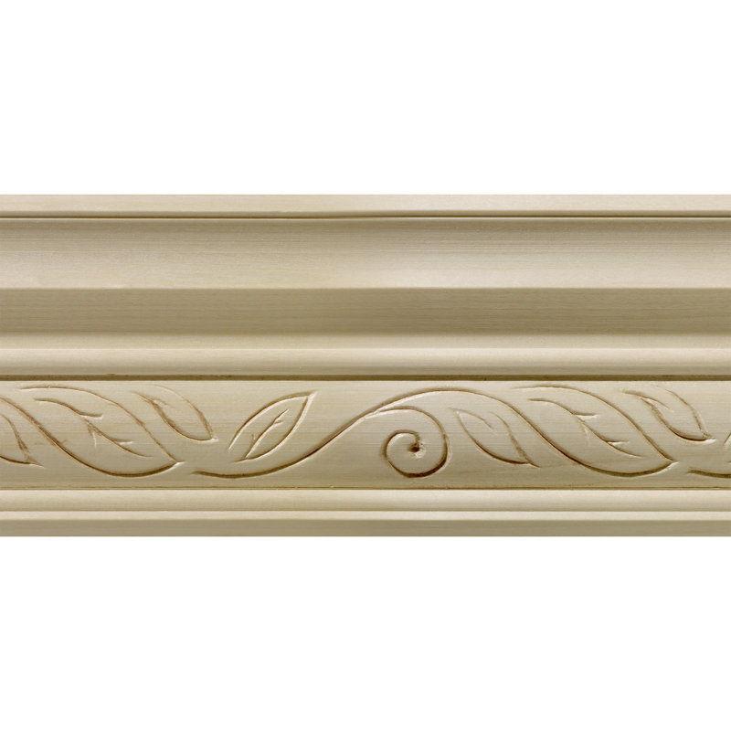 Ornamental Mouldings Hardwood Clean Scroll Moulding 3.75" H x 96" W x 0